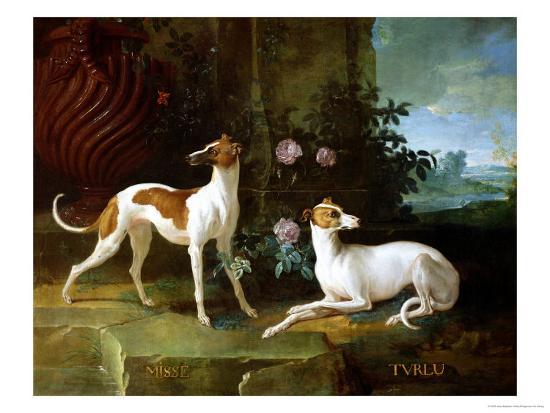 A beautiful painting of two dogs